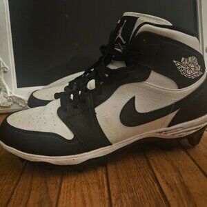 Nike Air Jordan 1 Cleats Panda Black White FJ6805-100 Football Men Size 13.5 NEW